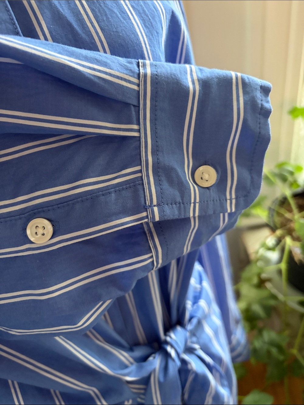NWOT Universal Thread Blue and White Striped Wrap Waist Shirt Dress XXL - Picture 5 of 12